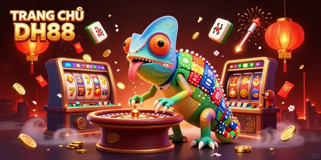 Experience the thrill of TRANG CHỦ DH88 with vibrant casino elements and dynamic energy in this illustration.