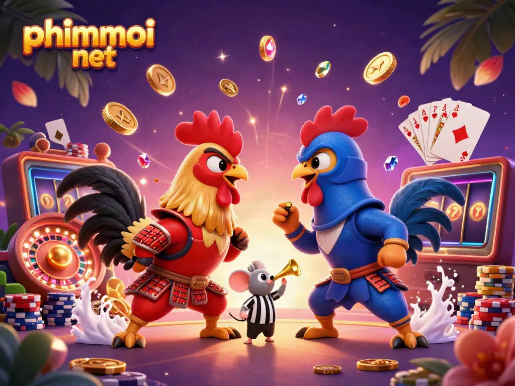 Experience the thrilling showdown between samurai and ninja roosters in the phimmoi net casino scene.