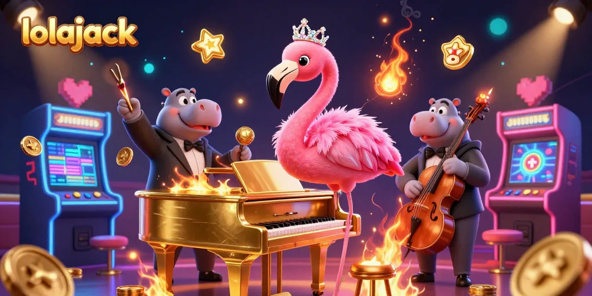 Experience the excitement of lolajack casino with vibrant characters and neon elements in action.